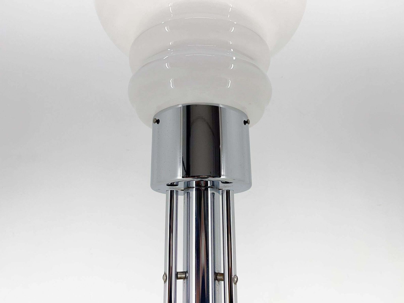 Mid Century Chrome & Murano Glass Floor Lamp, Italy, 1970's photo vintage