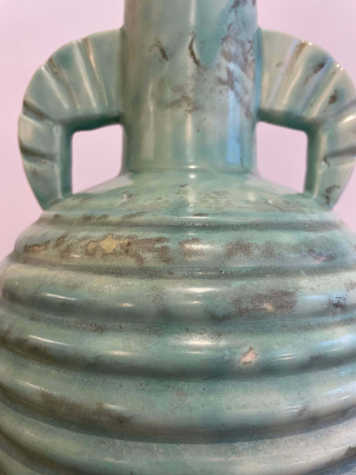 Bleu Ceramic Vase By Boch, 1920s photo vinterior