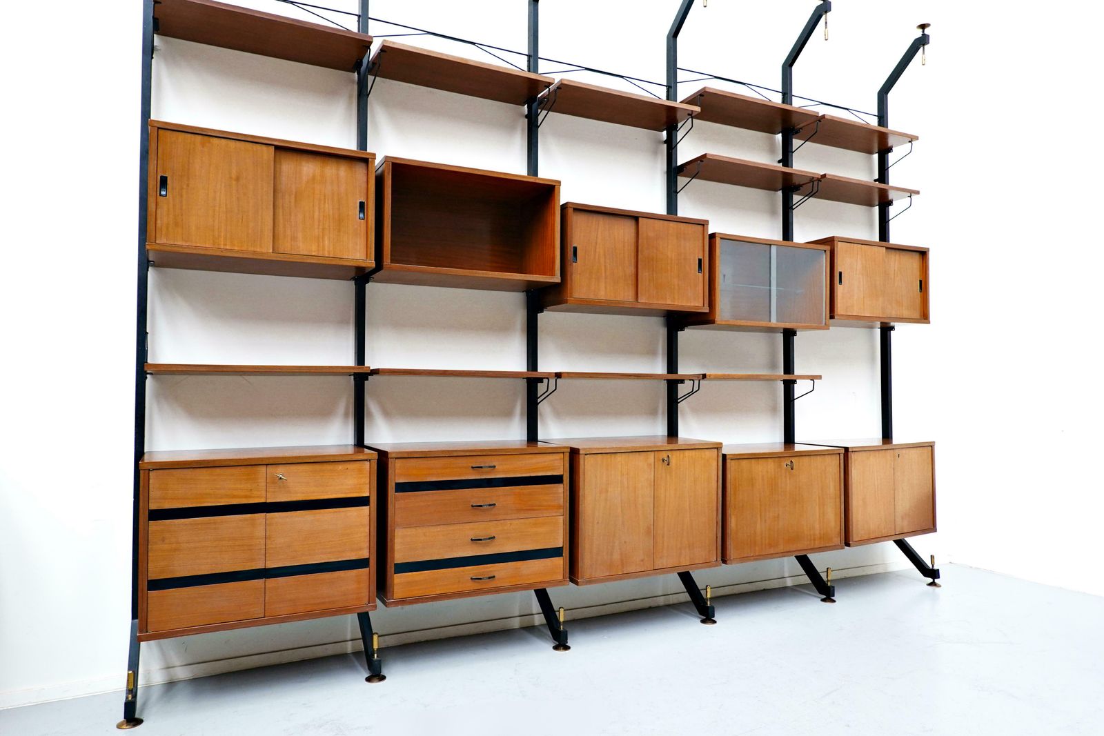 Mid Century Modern Italian Teak Wall Unit By Ico Parisi, 1960s photo furniture