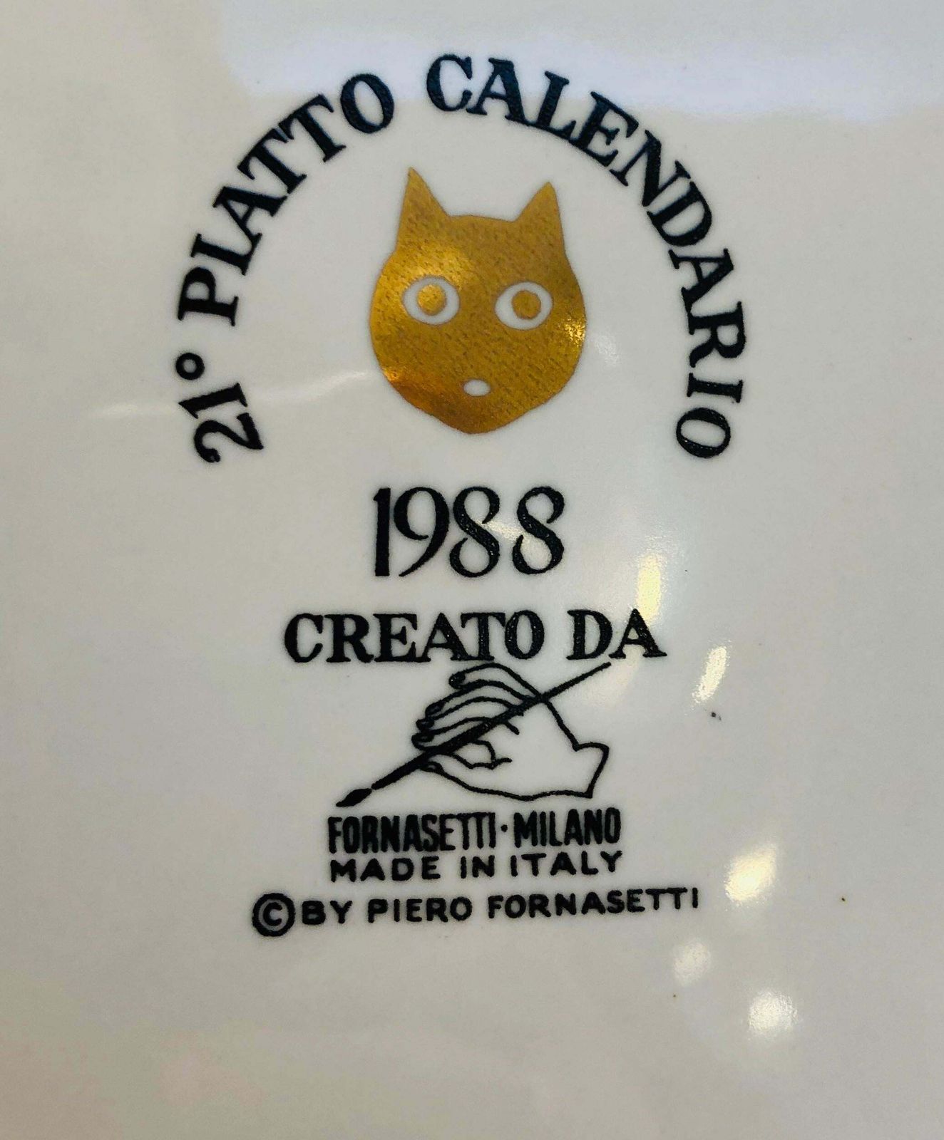 Piero Fornasetti Calendar Porcelain Plate For The Year 1988 photo Home Decor