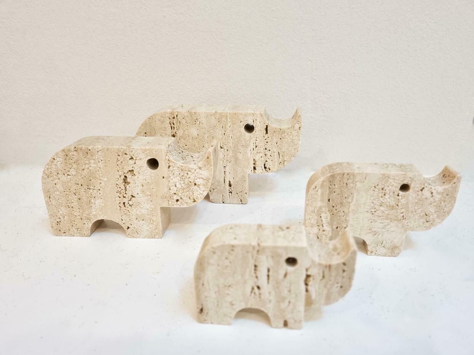 Italian Brutalist Travertine Rhinoceros Sculptures By Fratelli Mannelli, Italy, photo for sale