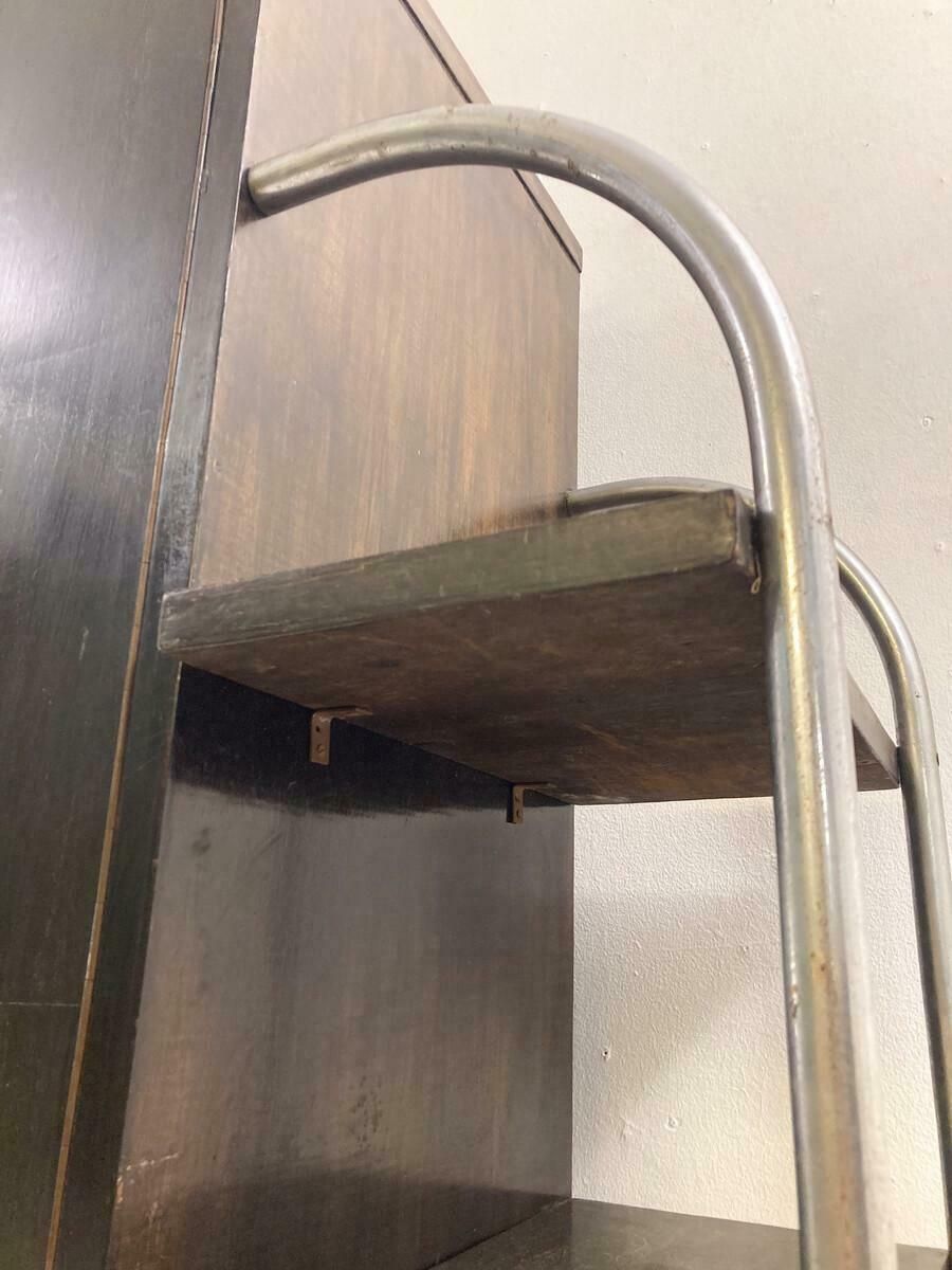 photo for sale Modernist Wall Unit, Wood And Tubular Metal, 1920s