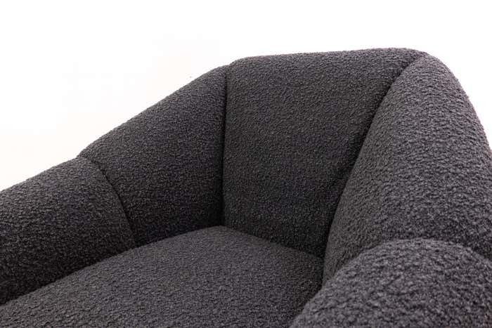 Mid Century Modern Italian Armchair, 1950s  Black Bouclette Fabric photo 2972.0