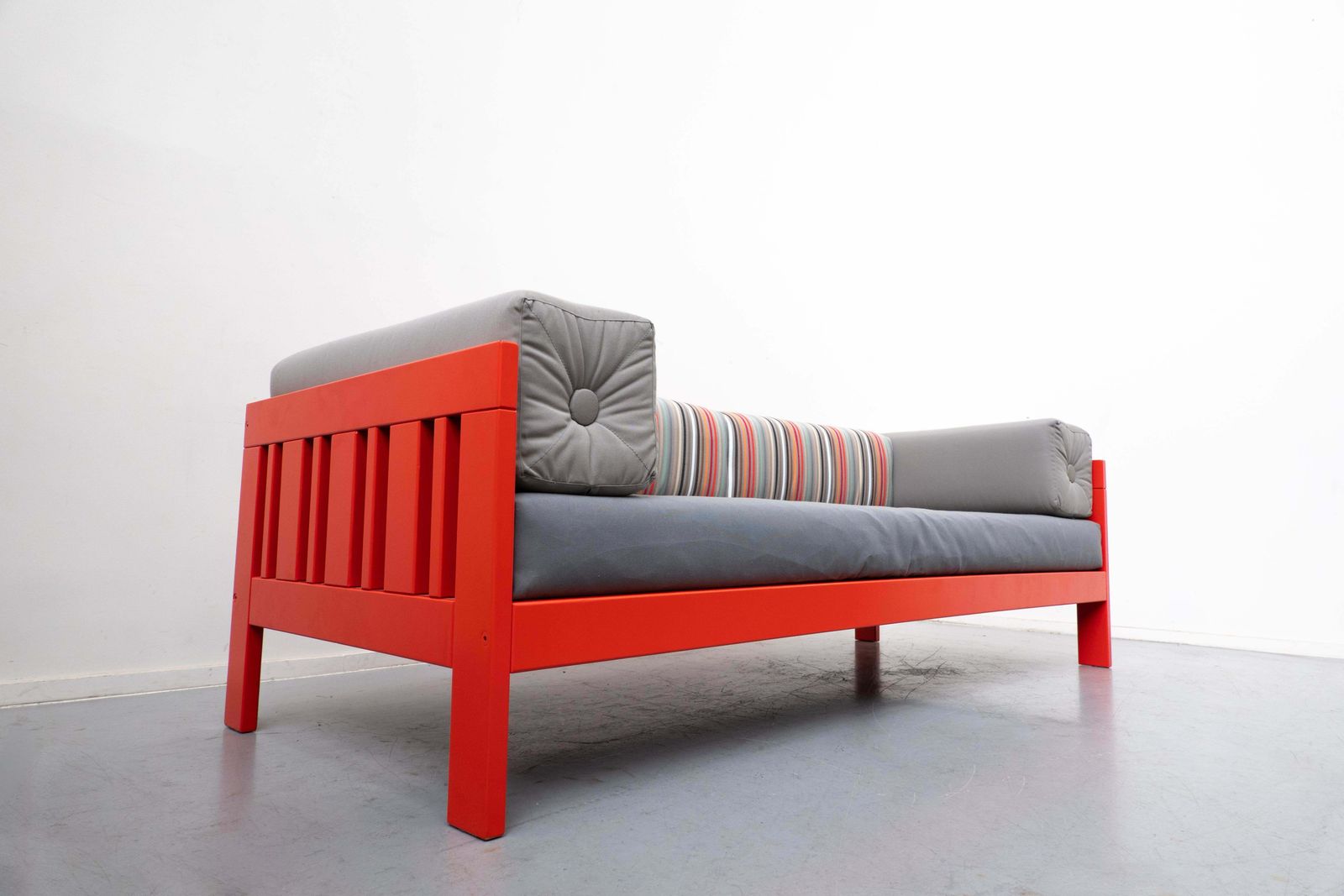 Mid Century Orange "Califfo" Sofa By Ettore Sottsass, Poltronova, Italy, 1960s photo for sale