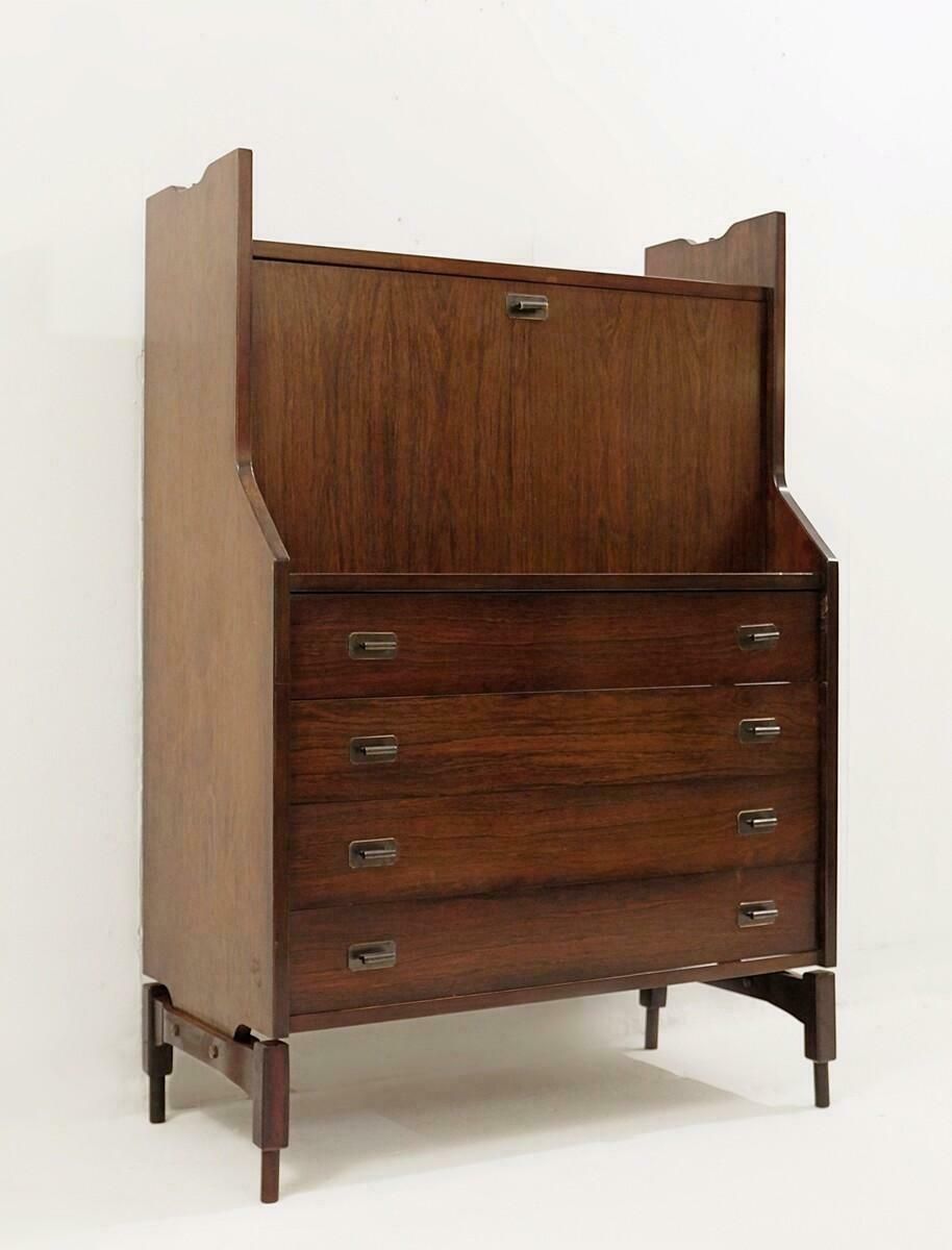 Mid Century Modern Wooden Secretary Desk, Italy, 1970s photo for sale