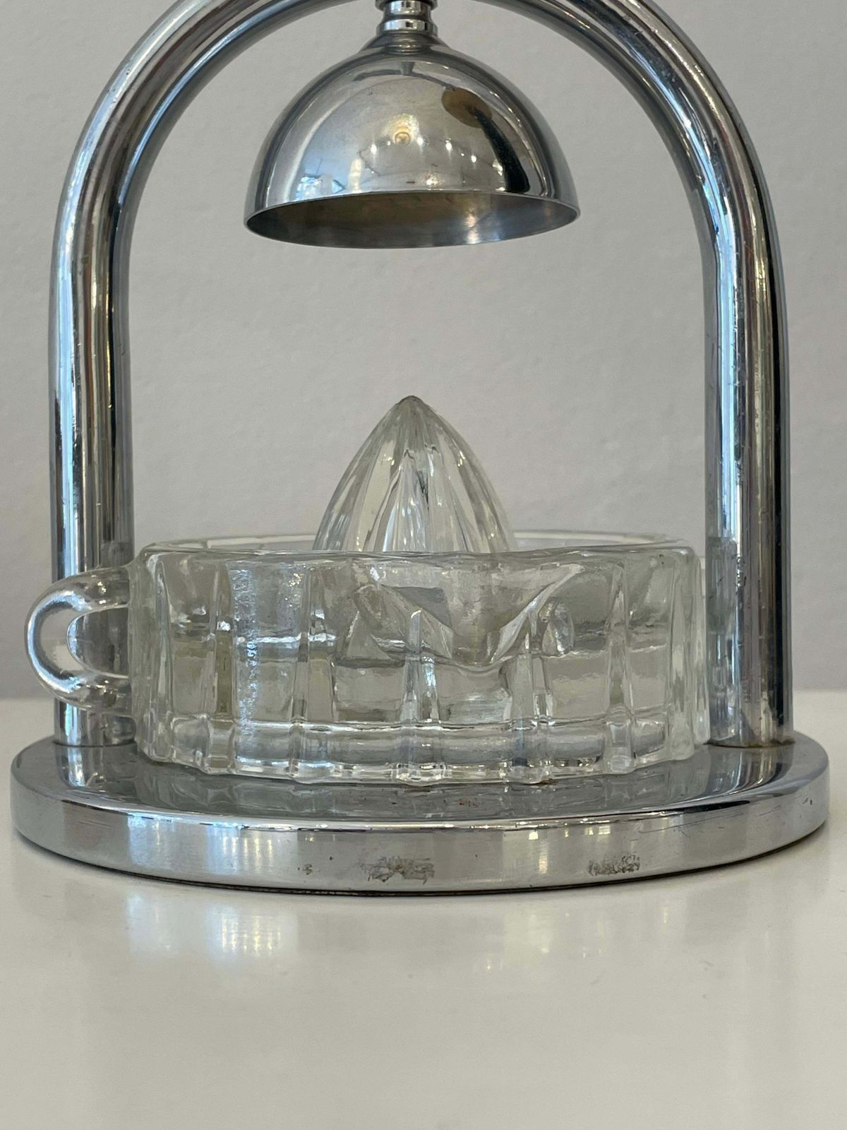 photo furniture Metal And Glass Modernist Citrus Squeezer By Jacques Adnet, France, 1930s
