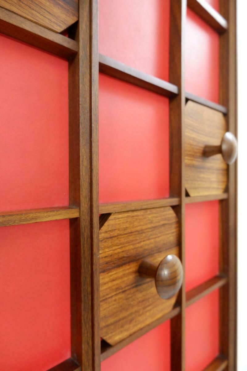 Red Italian Wooden Coat Rack, 1960s photo for sale