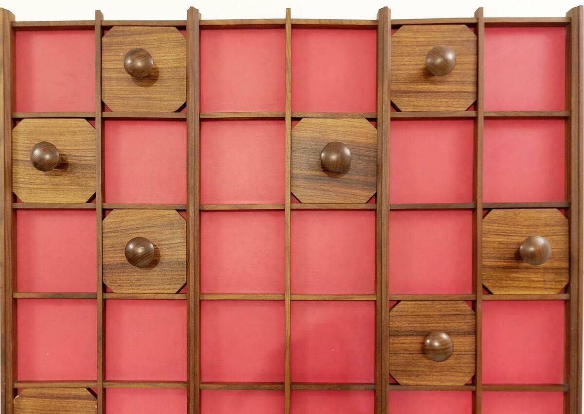 Red Italian Wooden Coat Rack, 1960s photo vinterior