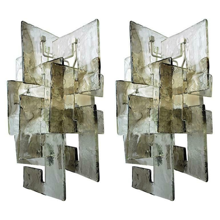 Pair Of Murano Glass Sconces By Carlo Nason