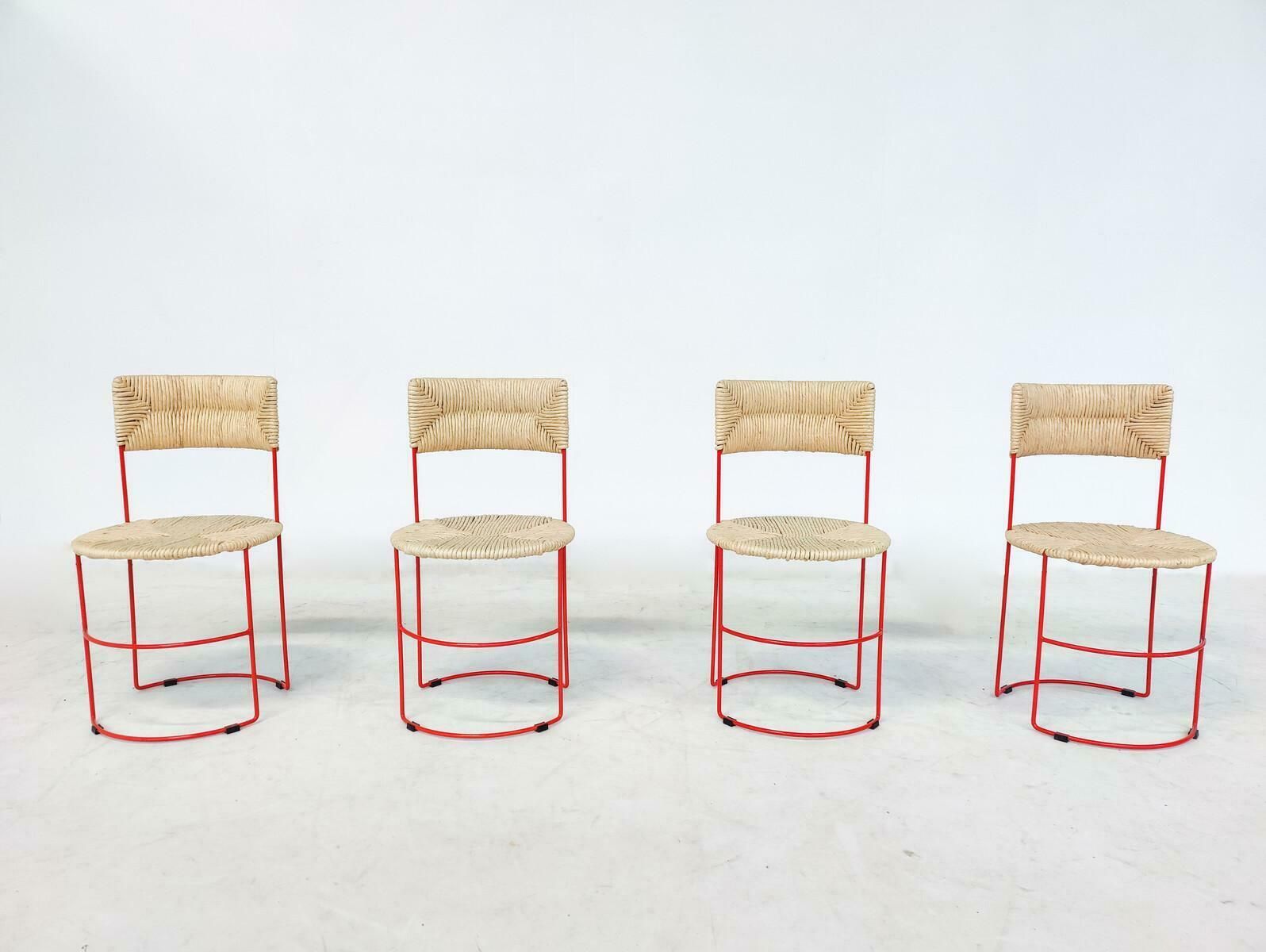 Mid Century Modern Set Of 4 Chairs By Laura De Lorenzo & Stefano Stefani photo buy