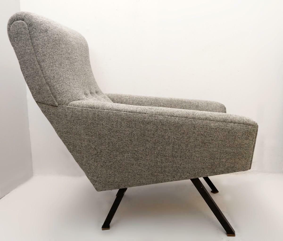 Pair Of Italian Comfortable Armchairs With High Backs, New Upholstery photo furniture