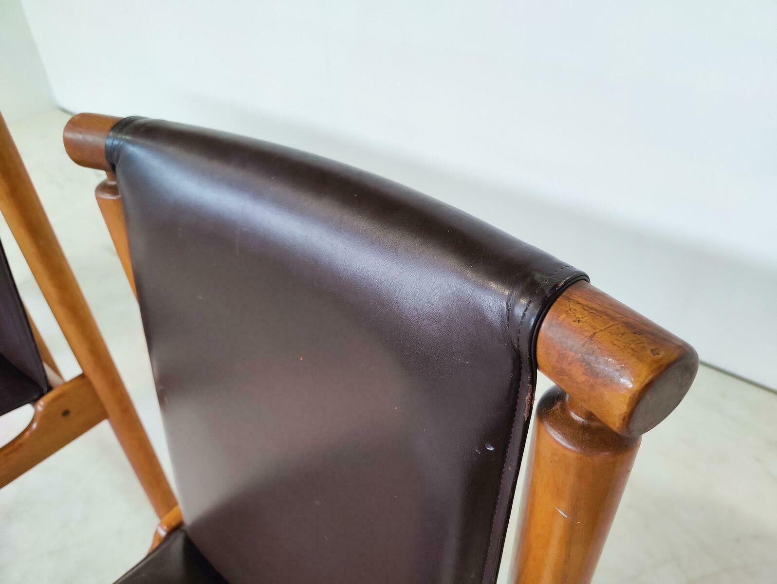 Mid Century Modern Set Of 6 Leather Dining Chairs By Ilmari Tapiovaara photo 4458.0