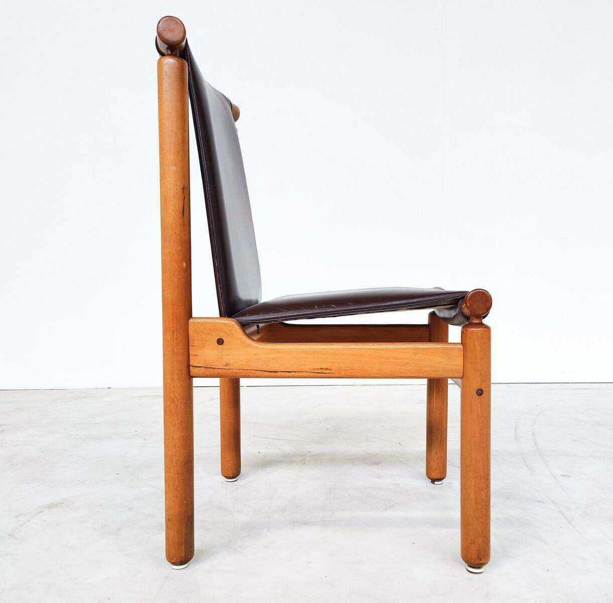 Mid Century Modern Set Of 6 Leather Dining Chairs By Ilmari Tapiovaara photo buy