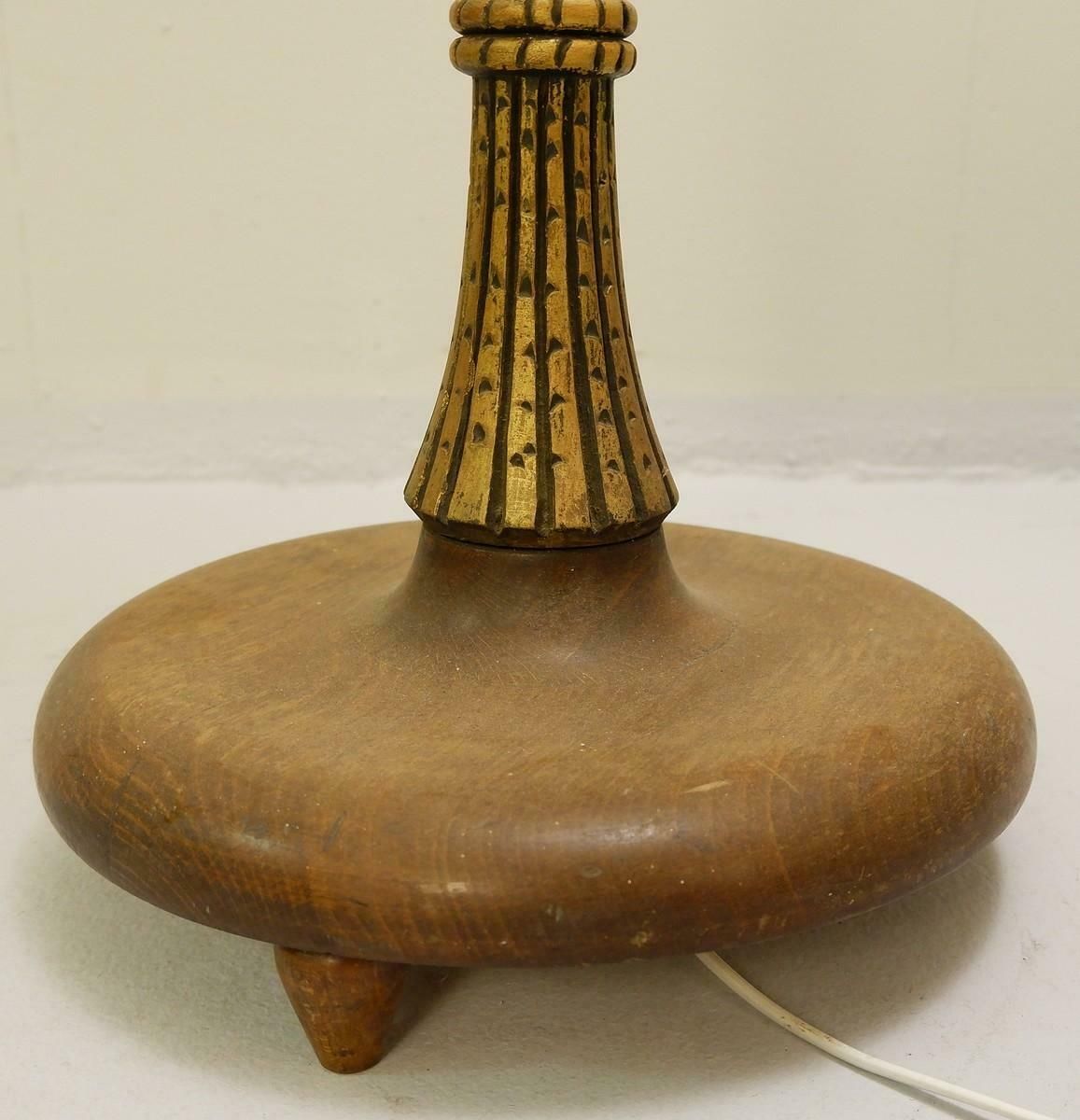 Gilded Wood Floor Lamp By Alfred Chambon, 1930s photo Lighting