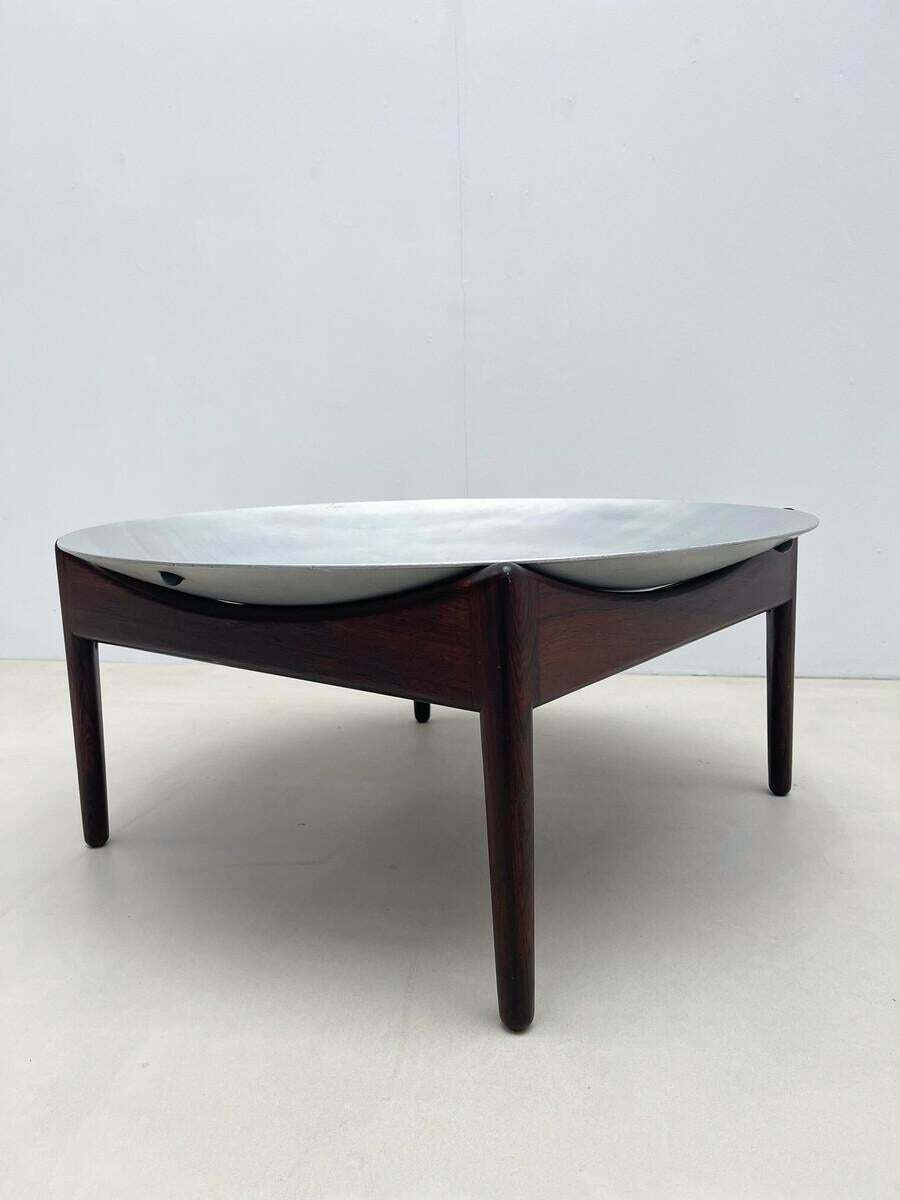 Mid Century Modern Coffee Table, Wood And Chrome, Italy, 1970s photo Furniture