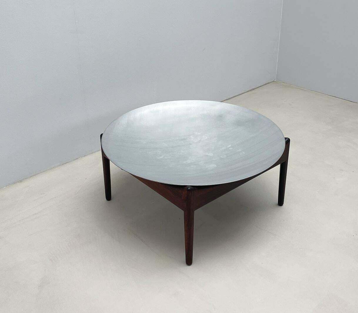 Mid Century Modern Coffee Table, Wood And Chrome, Italy, 1970s photo 2336.0