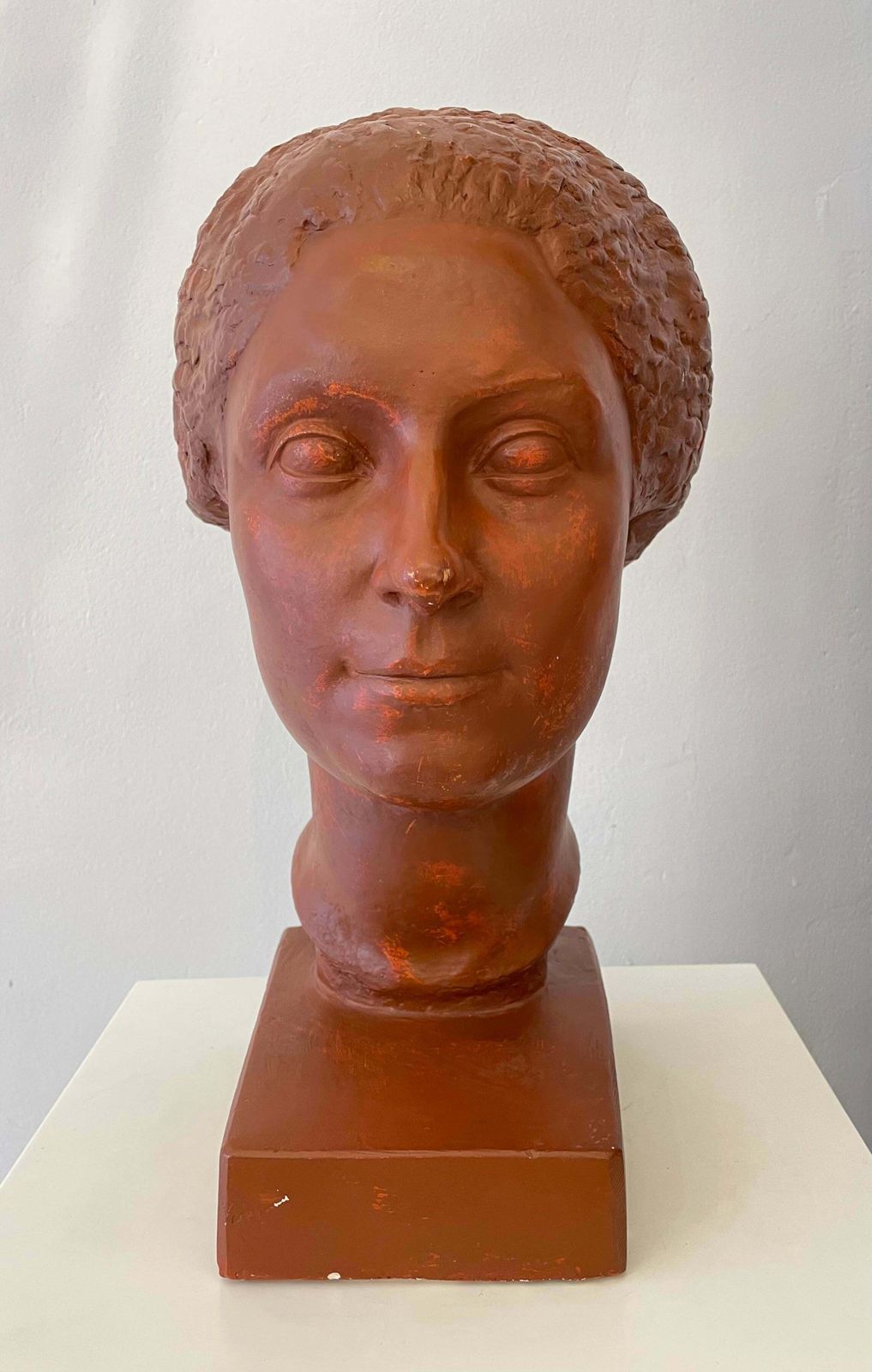 Original Plaster Bust Of A Woman With Short Hair By Claudius Linossier, 1927 photo furniture