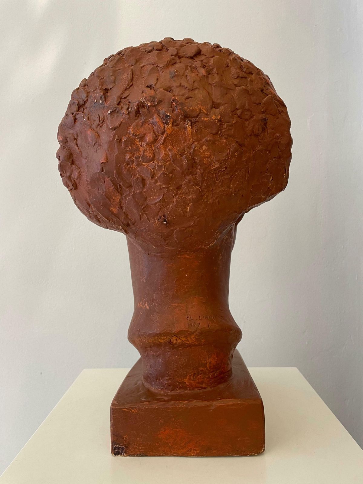 Original Plaster Bust Of A Woman With Short Hair By Claudius Linossier, 1927 photo vinterior