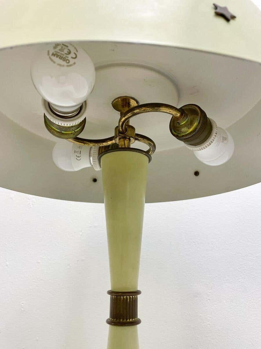 Mid Century Modern Table Lamp, Metal And Glass, Italy, 1950s photo for sale