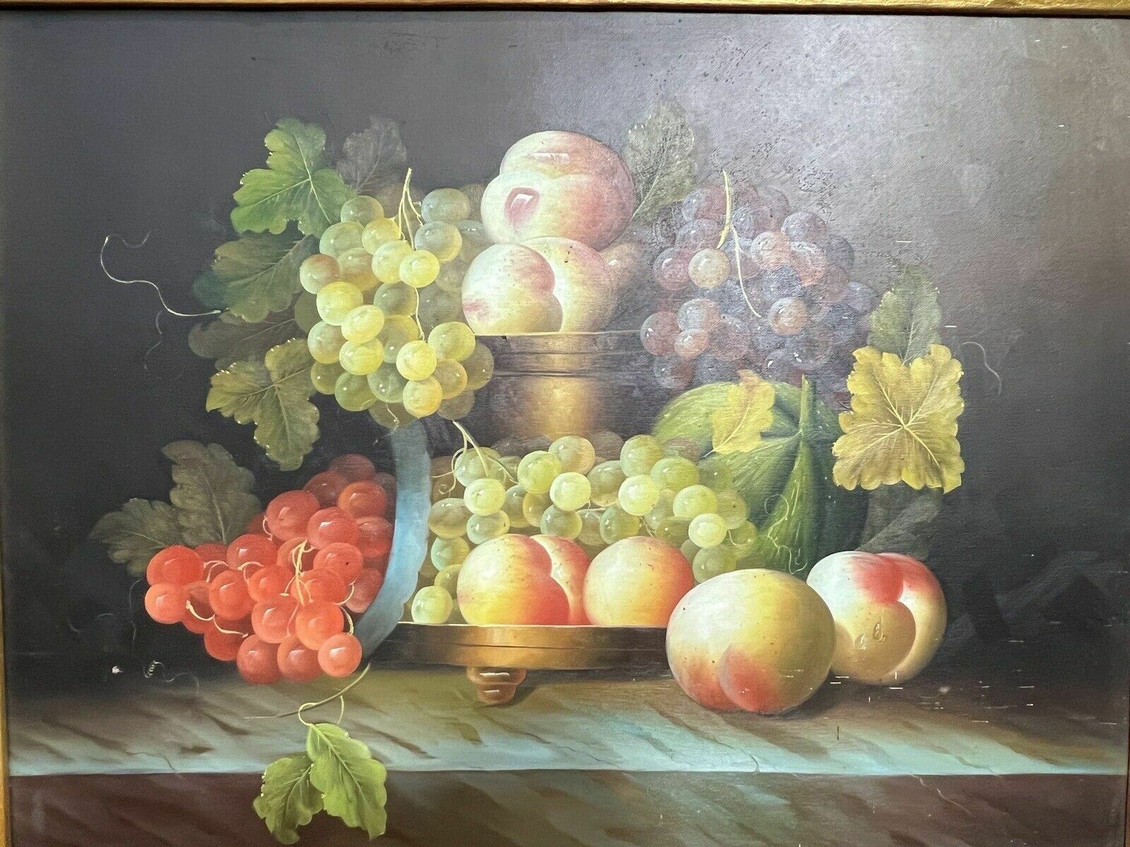 Fine Art Italianate Ripe Fruits Still Life Oil Painting After Esteban Murillo photo 795.0
