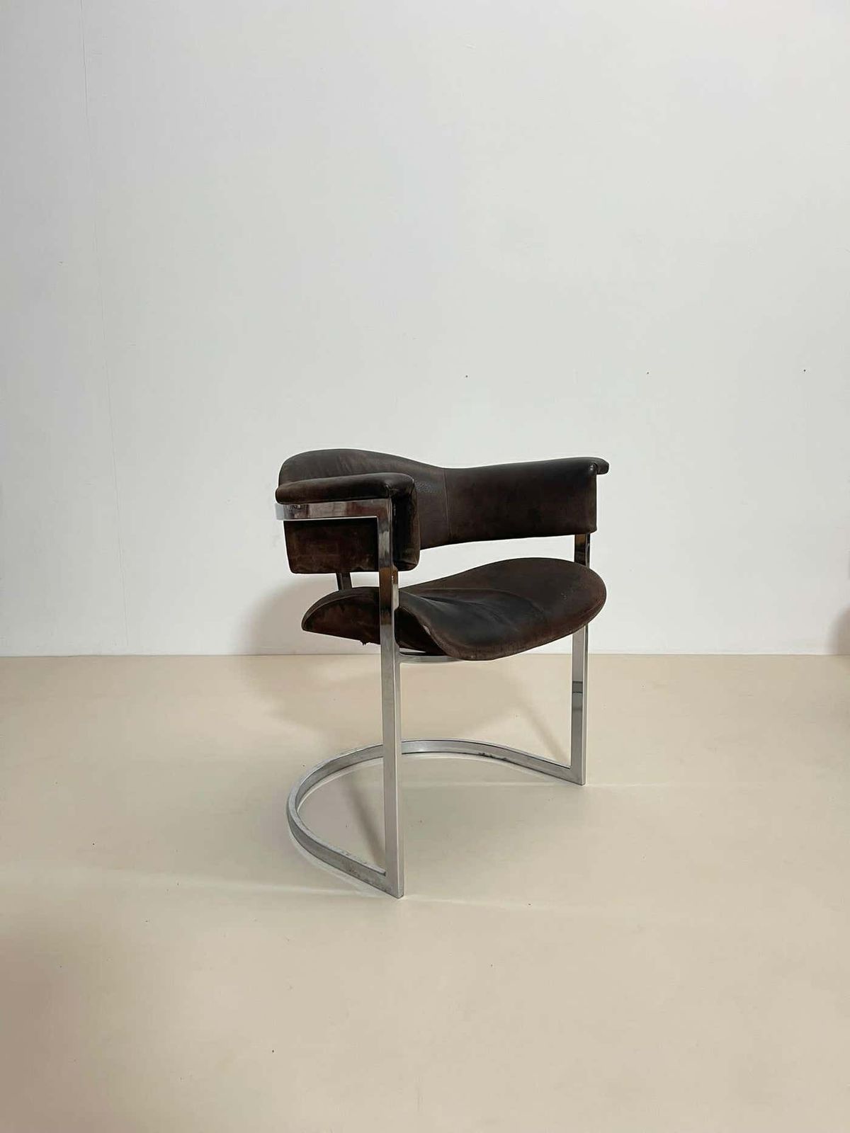 Pair Of Chrome & Leather Armchairs By Vittorio Introini For Mario Sabot, 1970s photo 4564.0