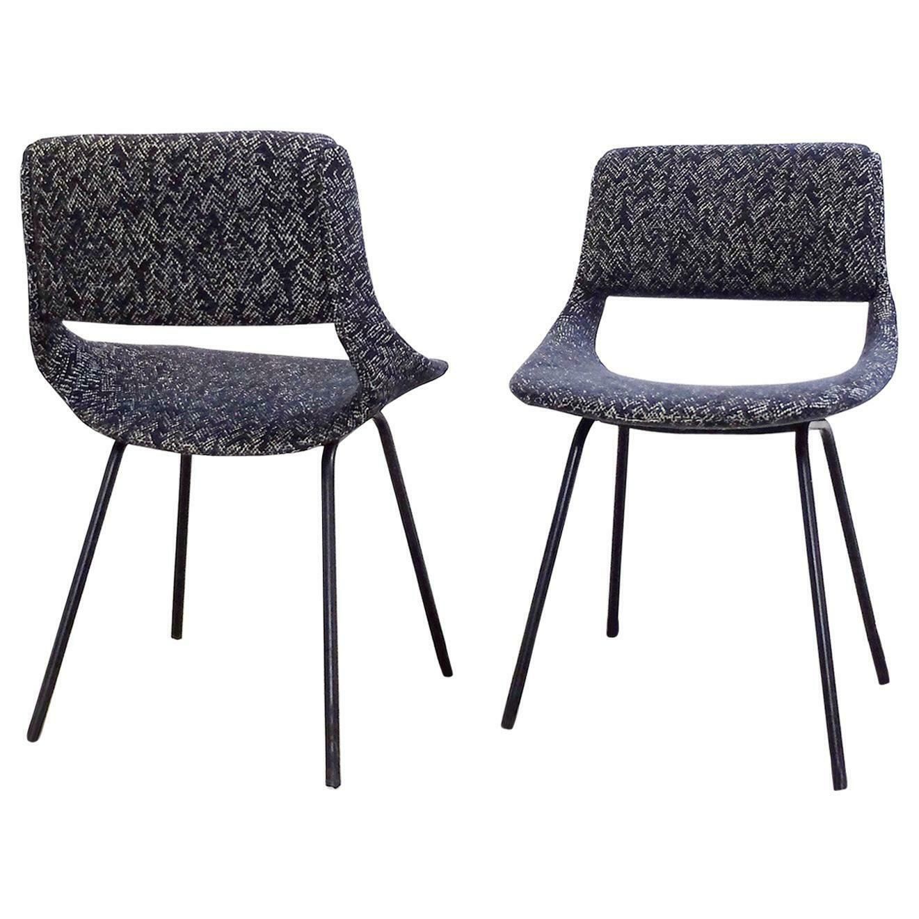 Pair Of Chairs By Louis Paolozzi For Zol, New Upholstered