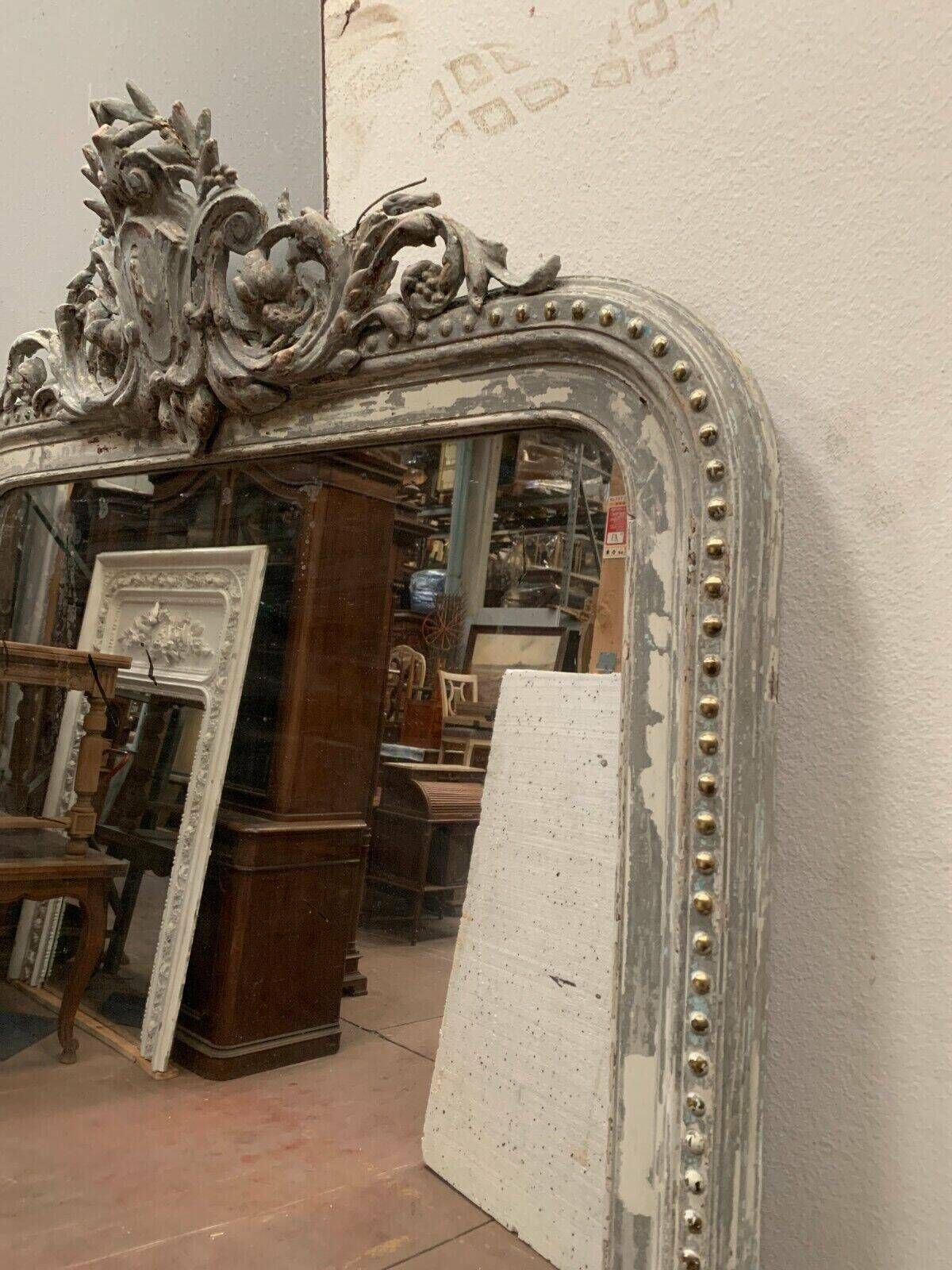 photo furniture Louis XV Style Mirror In Wood And Patinated Stucco 19th Century