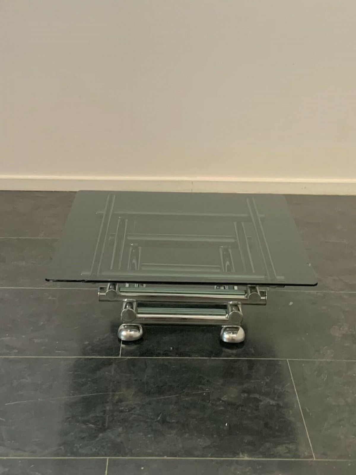 Steel And Smoked Glass Coffee Table, 1970s photo furniture