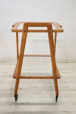Wood And Glass Drinks Trolley Or Bar Cart, 1950s photo 1391.0