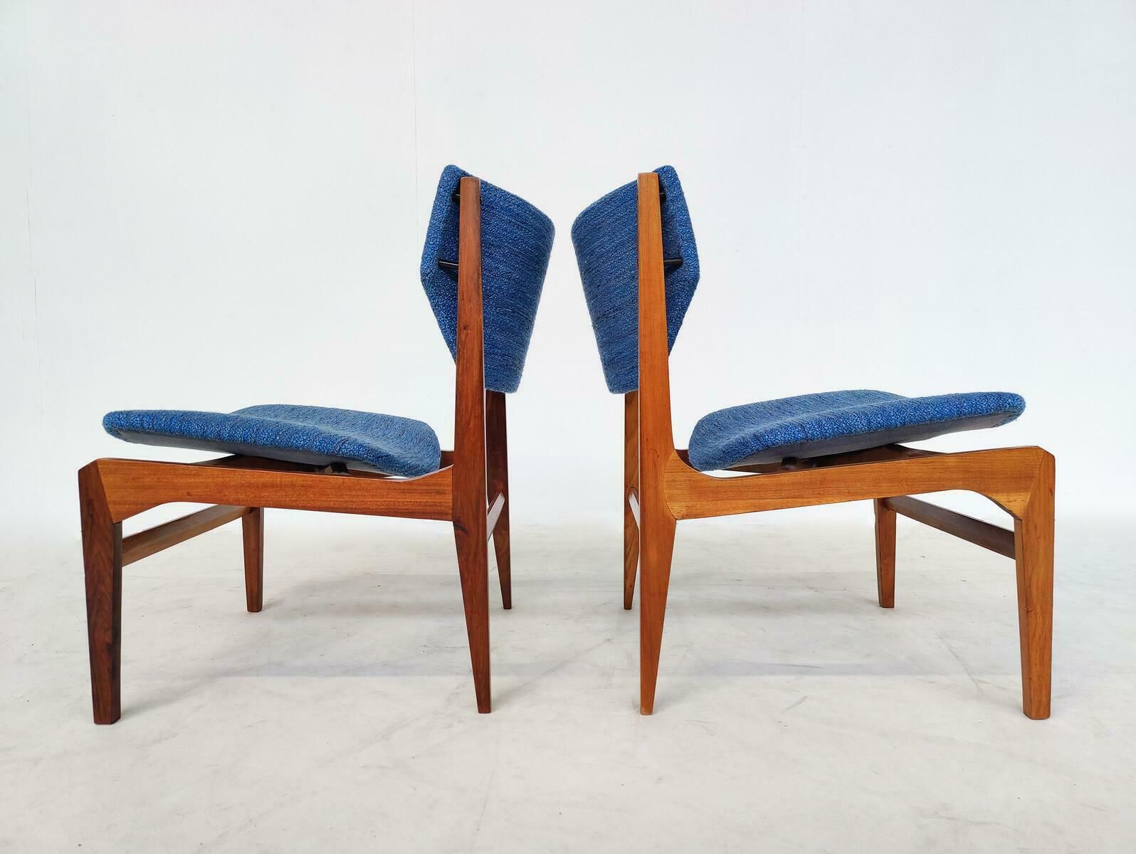 photo for sale Mid Century Modern Set Of Two Armchairs With Matching Ottoman, Italy, 1960s