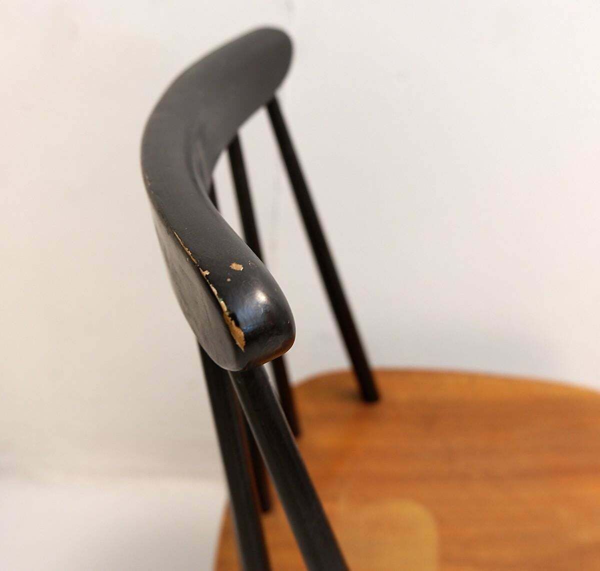 Set Of 7 ''Fanett'' Dining Chairs By Ilmari Tapiovaara For Edsby Verken photo vintage