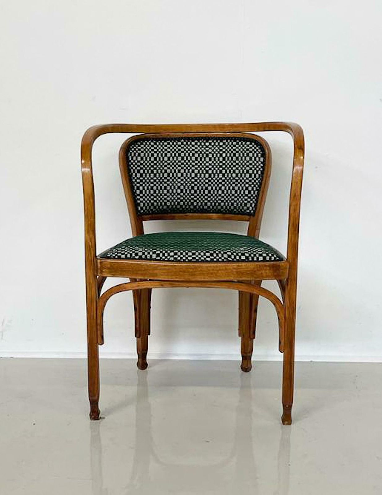 N° 715 Gustav Siegel Armchair For Kohn, Fabric And Wood, Austria, 1900s photo furniture