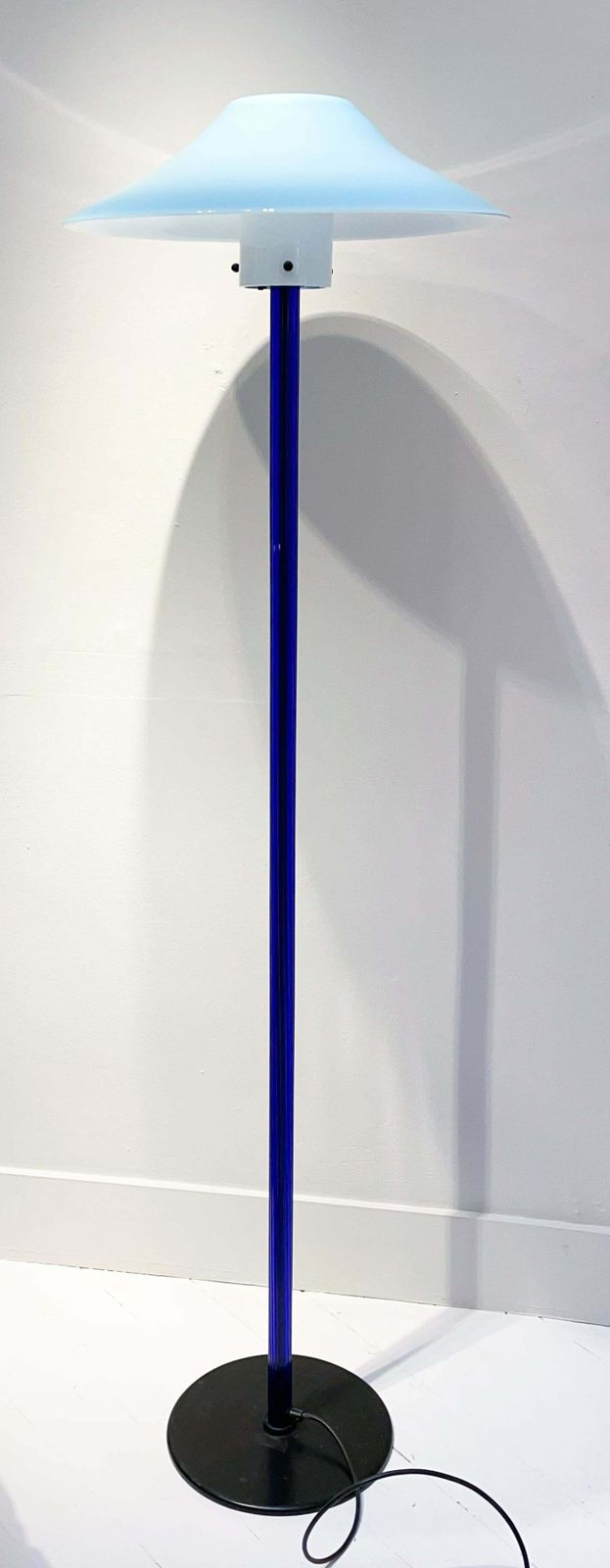 Blue Chiara Floor Lamp By Cini Boeri For Venini, Italy, 1980s photo vinterior
