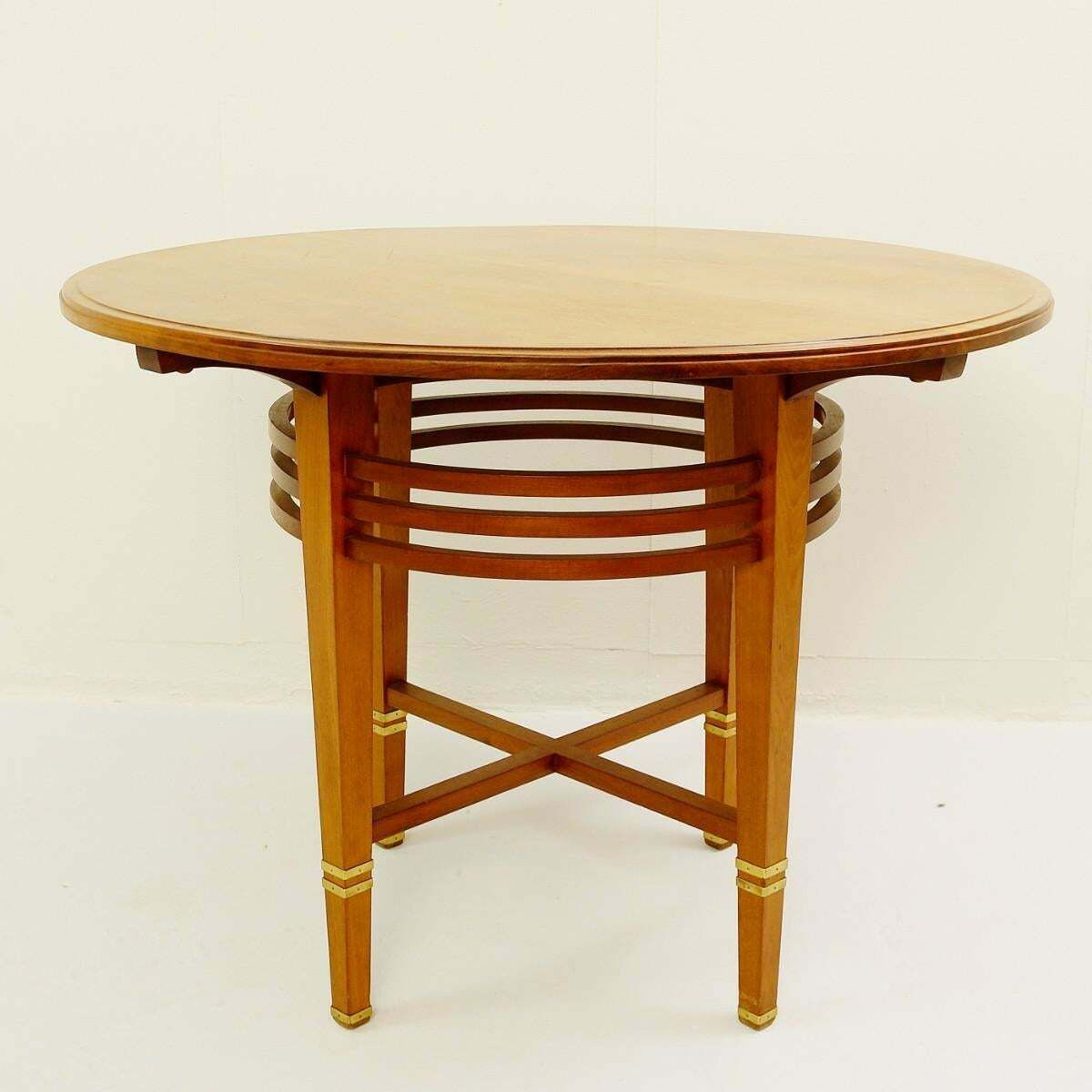 Gustave Serrurier Bovy Mahogany And Brass "Liszt" Pedestal Table, Circa 1903 photo for sale