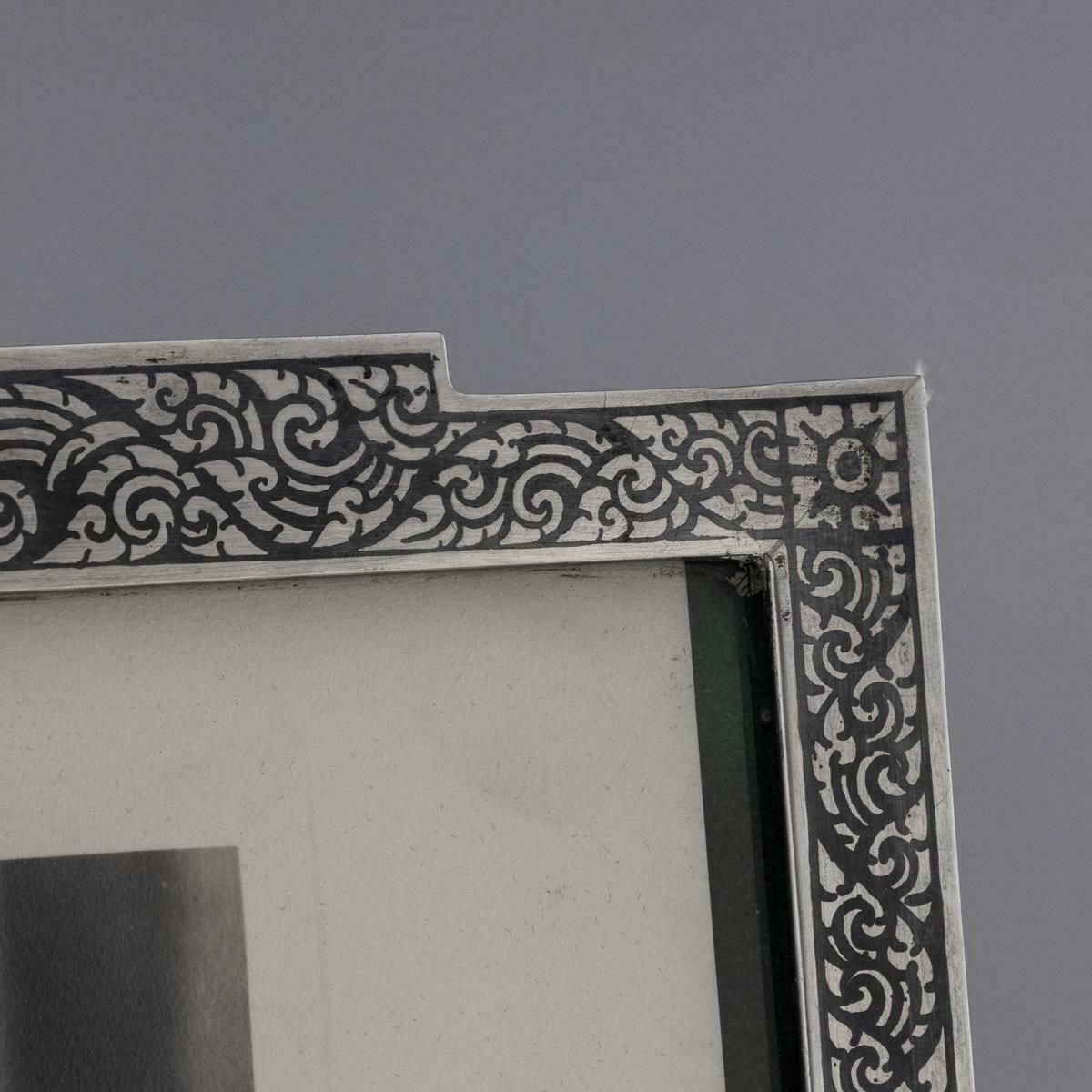 20th Century Thailand Solid Silver & Niello Photo Frame, Bangkok, C.1957 photo vinterior