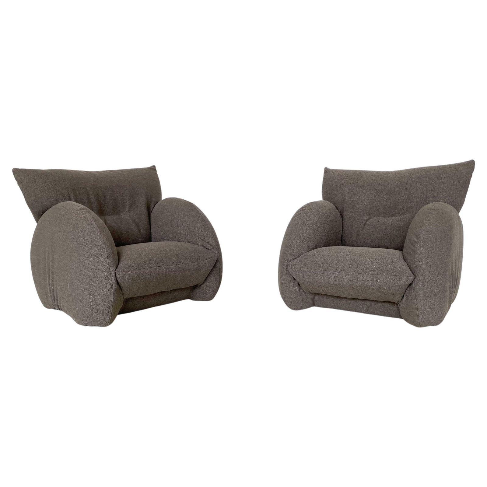 Mid Century Modern Pair Of Italian Armchairs, Italy, 1960s   New Upholstery