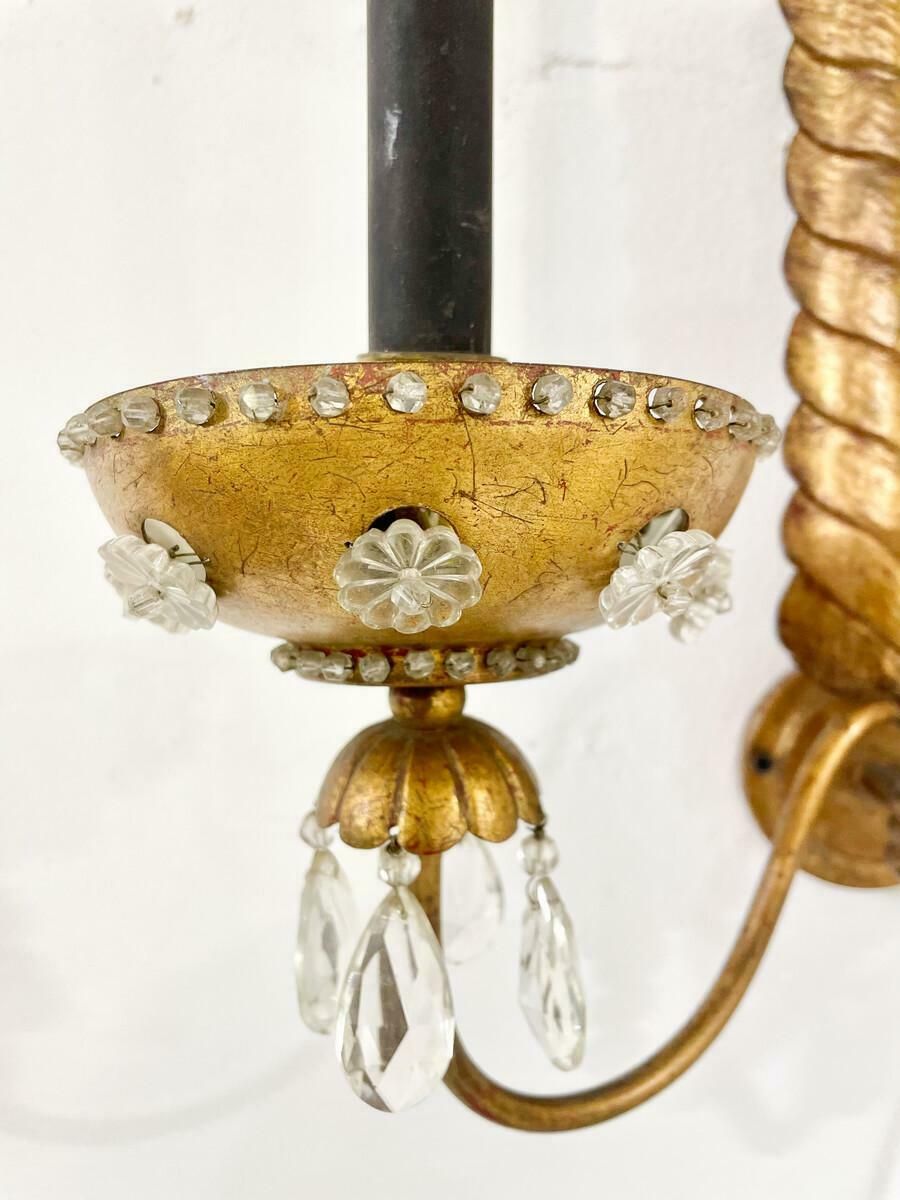 Pair Of Wall Lights In The Style Of Baguès, France, 1940s photo for sale