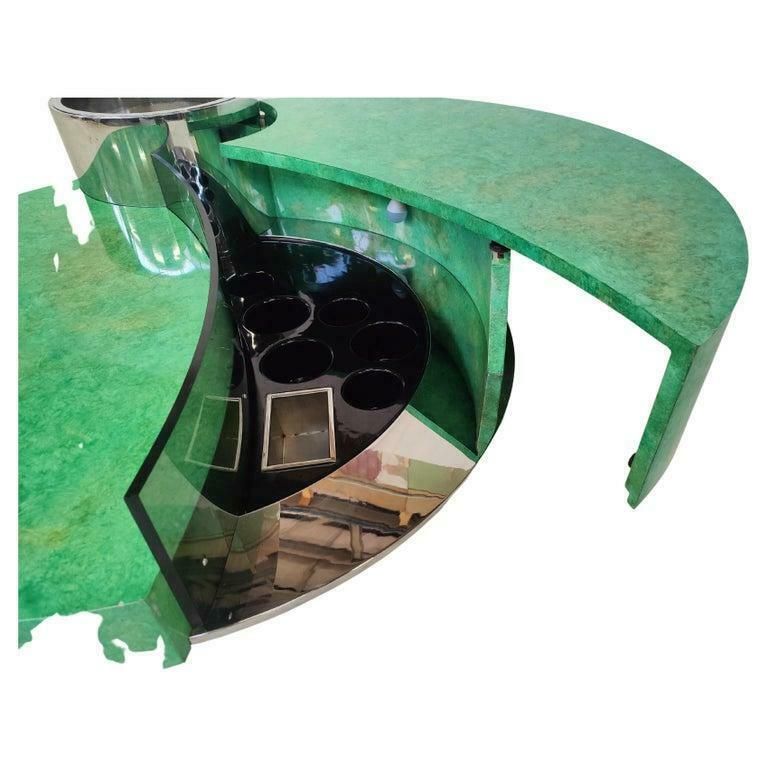 Mid Century Modern Massimo Papiri "Harry's Bar" Green Coffee Table, Italy photo for sale