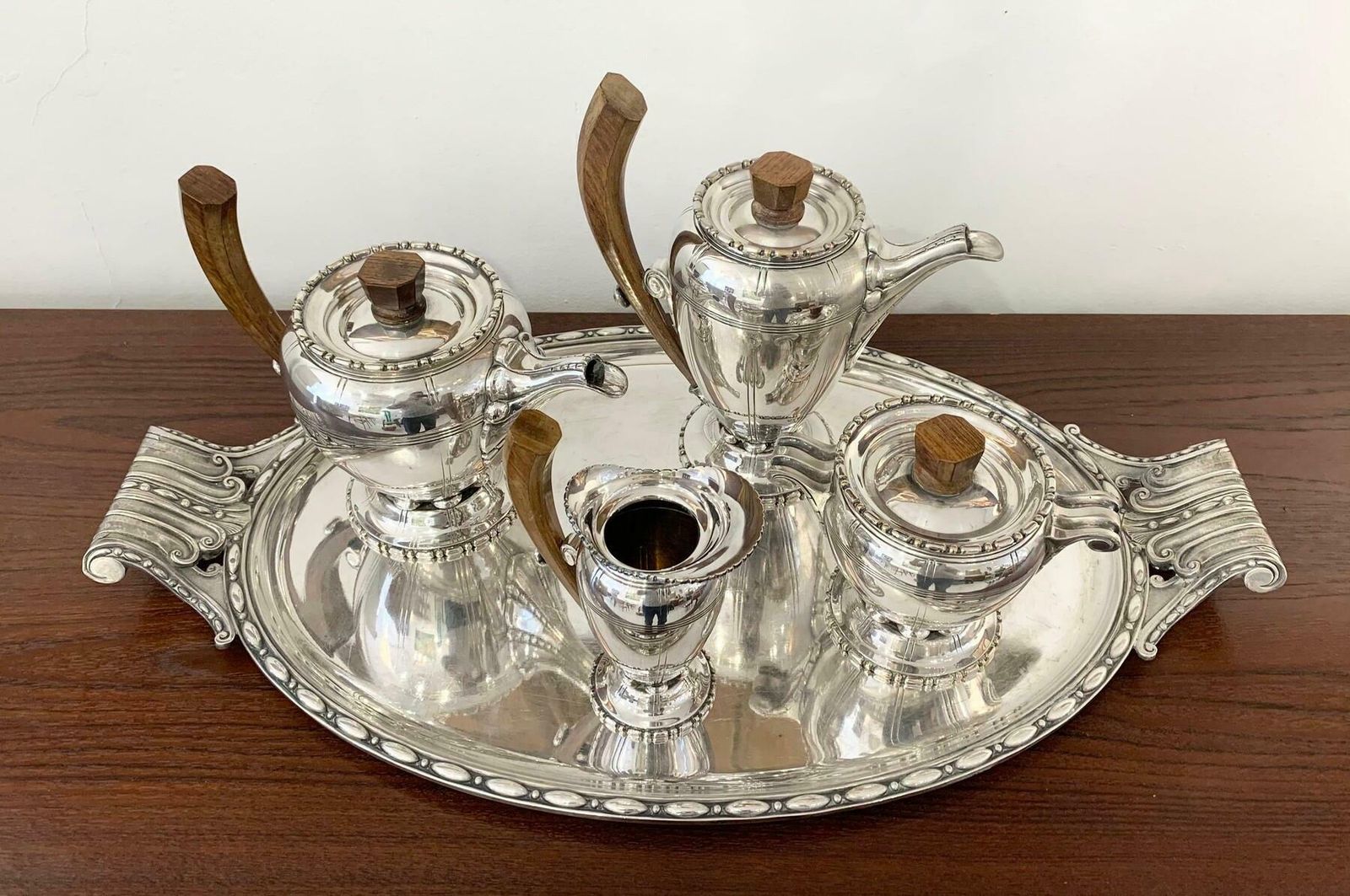 Durousseau & Raynaud Hallmarked Art Deco Silver Plated Service Set, France photo buy