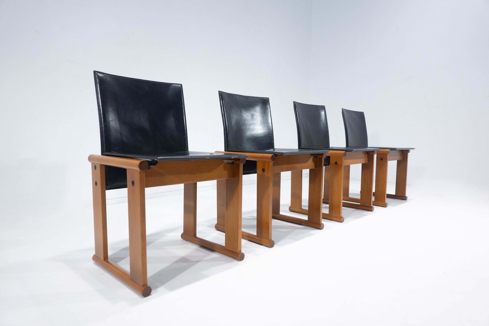 Mid Century Modern Set Of 4 Chairs By Afra And Tobia Scarpa, Italy, 1960s photo for sale