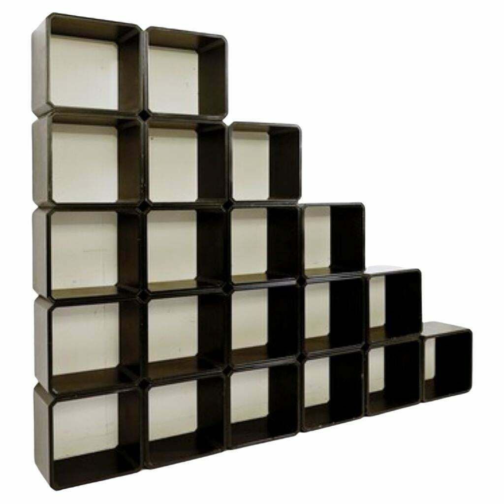 Mid Century Set Of Modular Wooden Cubes photo vintage
