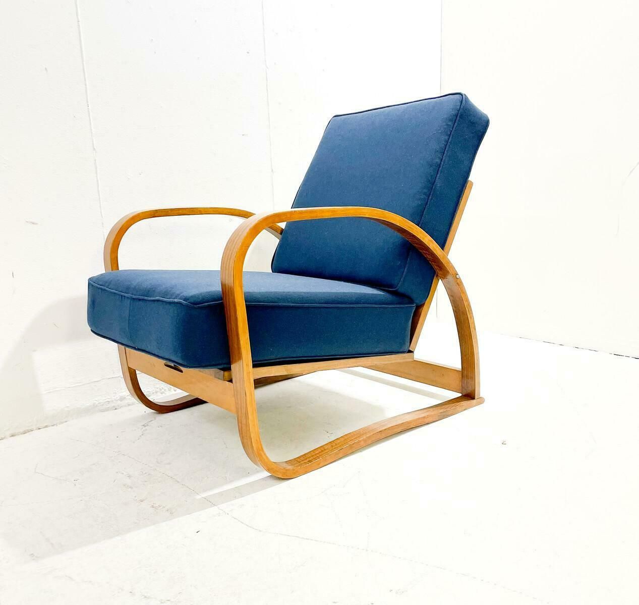 Bentwood Armchair, Jindrich Halabala With Adjustable Back, Czech Republic, 1940s photo furniture