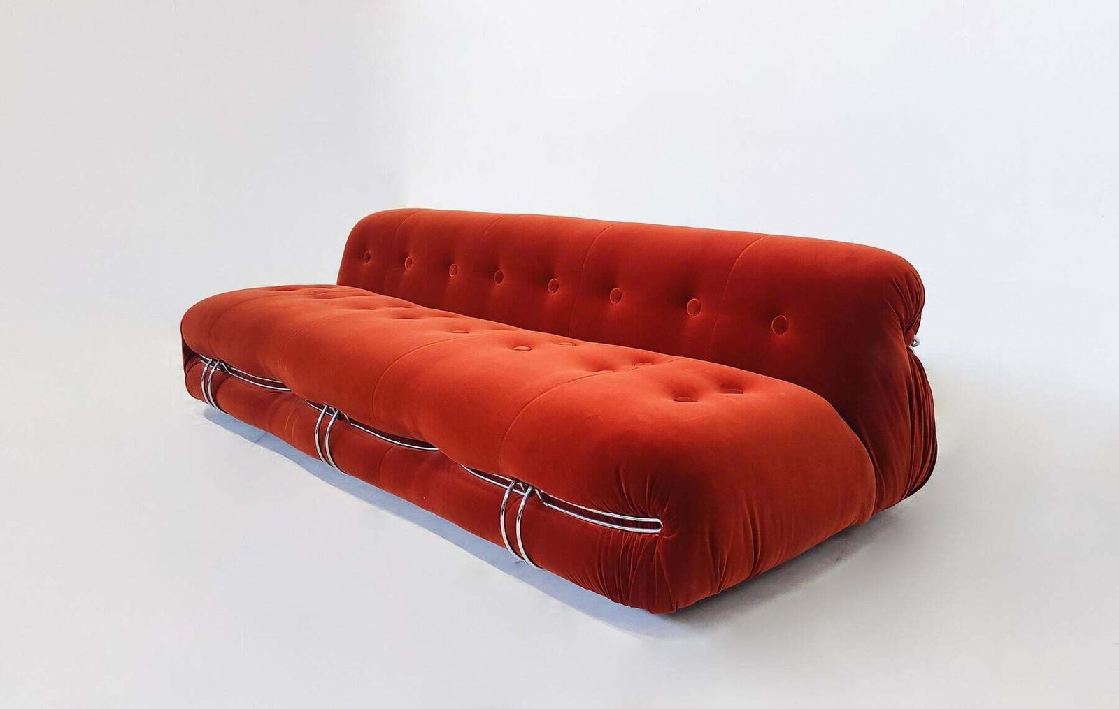 Mid Century Orange Soriana Three Seater By Tobia & Afra Scarpa For Cassina photo 19104.0