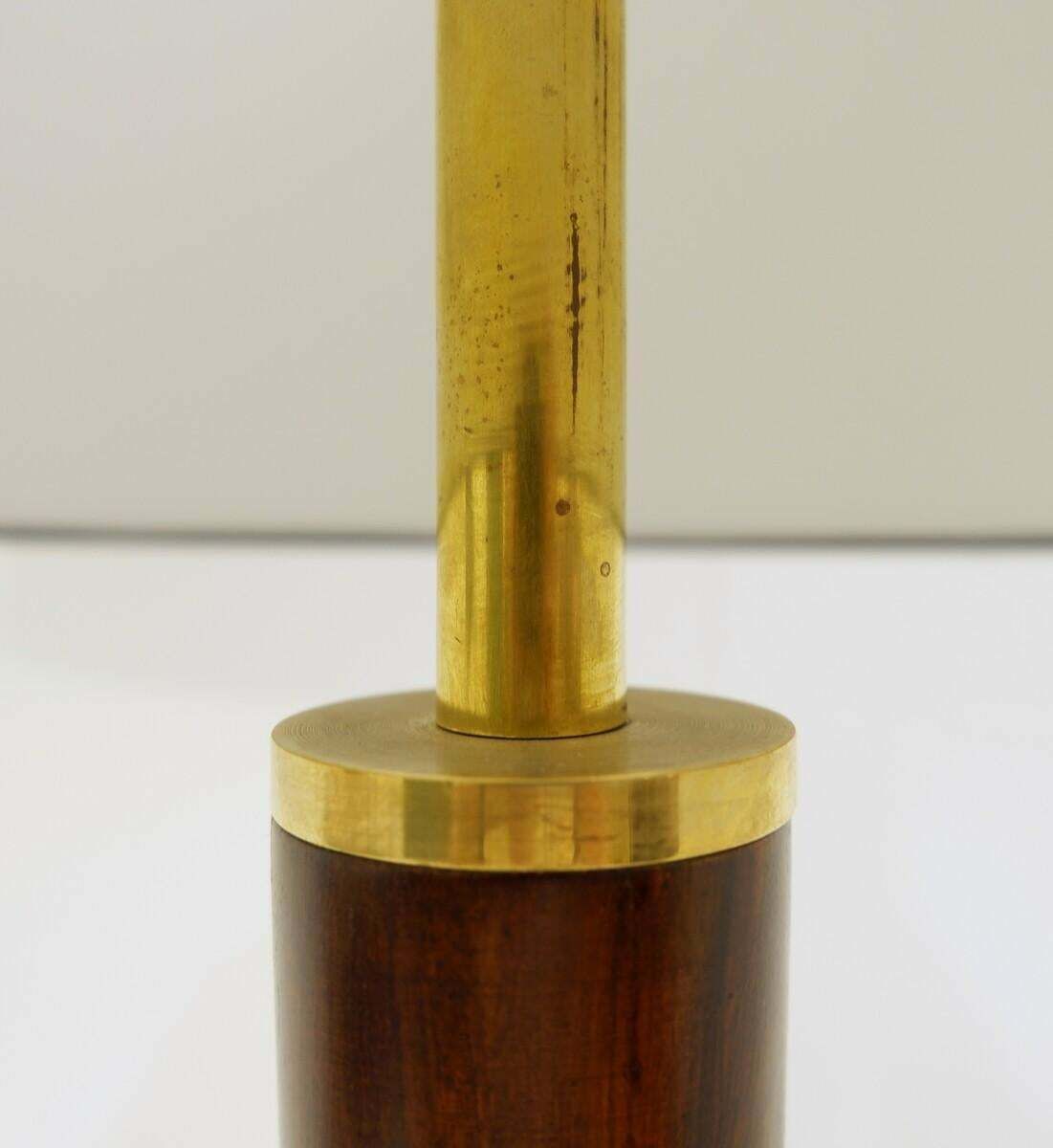 Mid Century Modern Blue Floor Lamp, In Wood And Brass, Italy, 1950s photo 2866.0