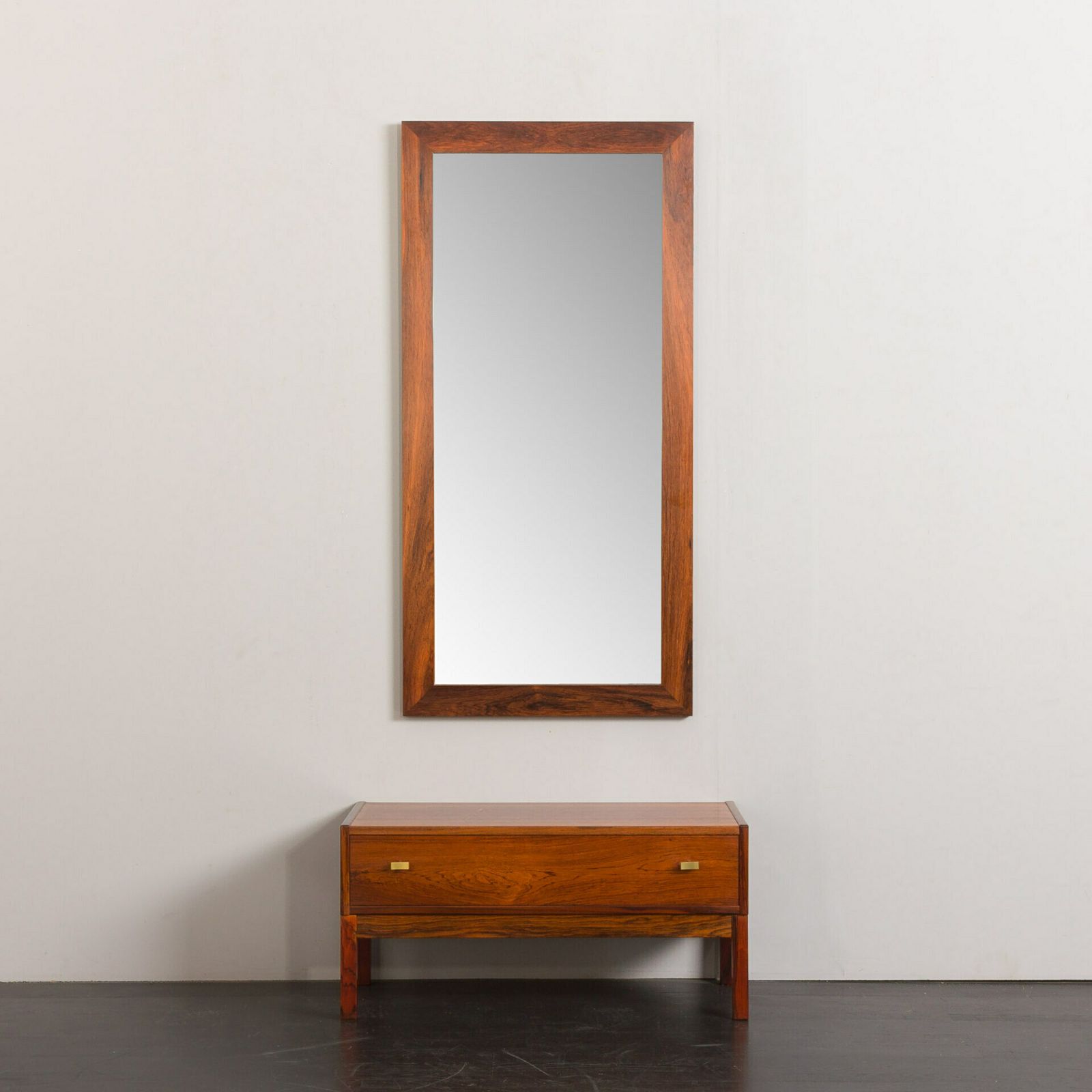 Scandinavian Mid Century Rosewood Console With A Mirror, Denmark 1960s photo 994.0