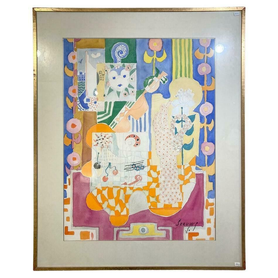 Jos Seeuws (1912 2003) Painting, Belgium, 1970s   Watercolour