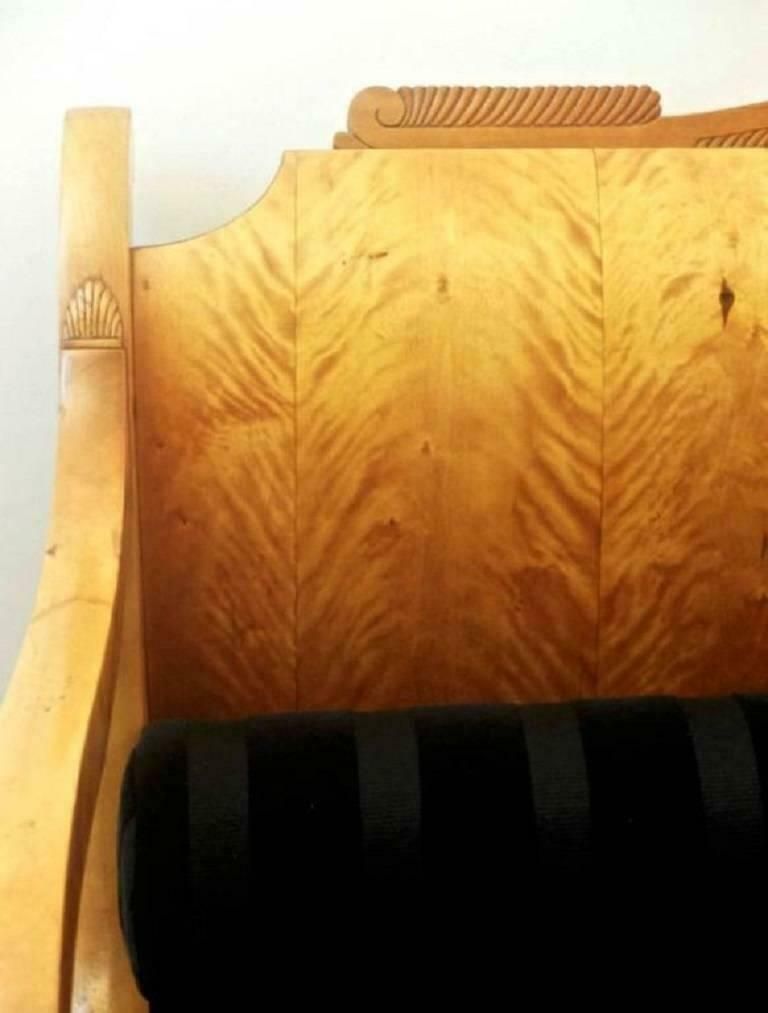 Early 19th Century Russian Biedermeier Sofa In Birchwood, New Upholstery photo Furniture