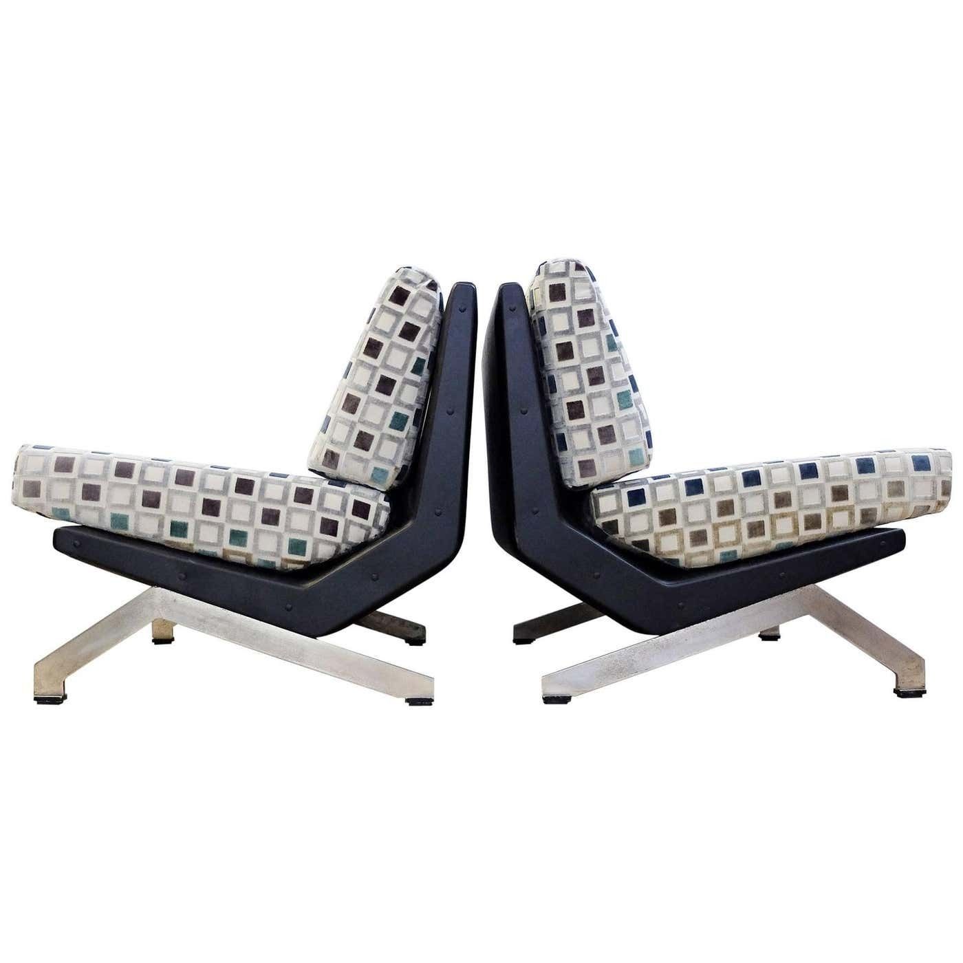Futurist Pair Of Armchairs By Giulio Moscatelli For Forma Nova, Italy, 1960s