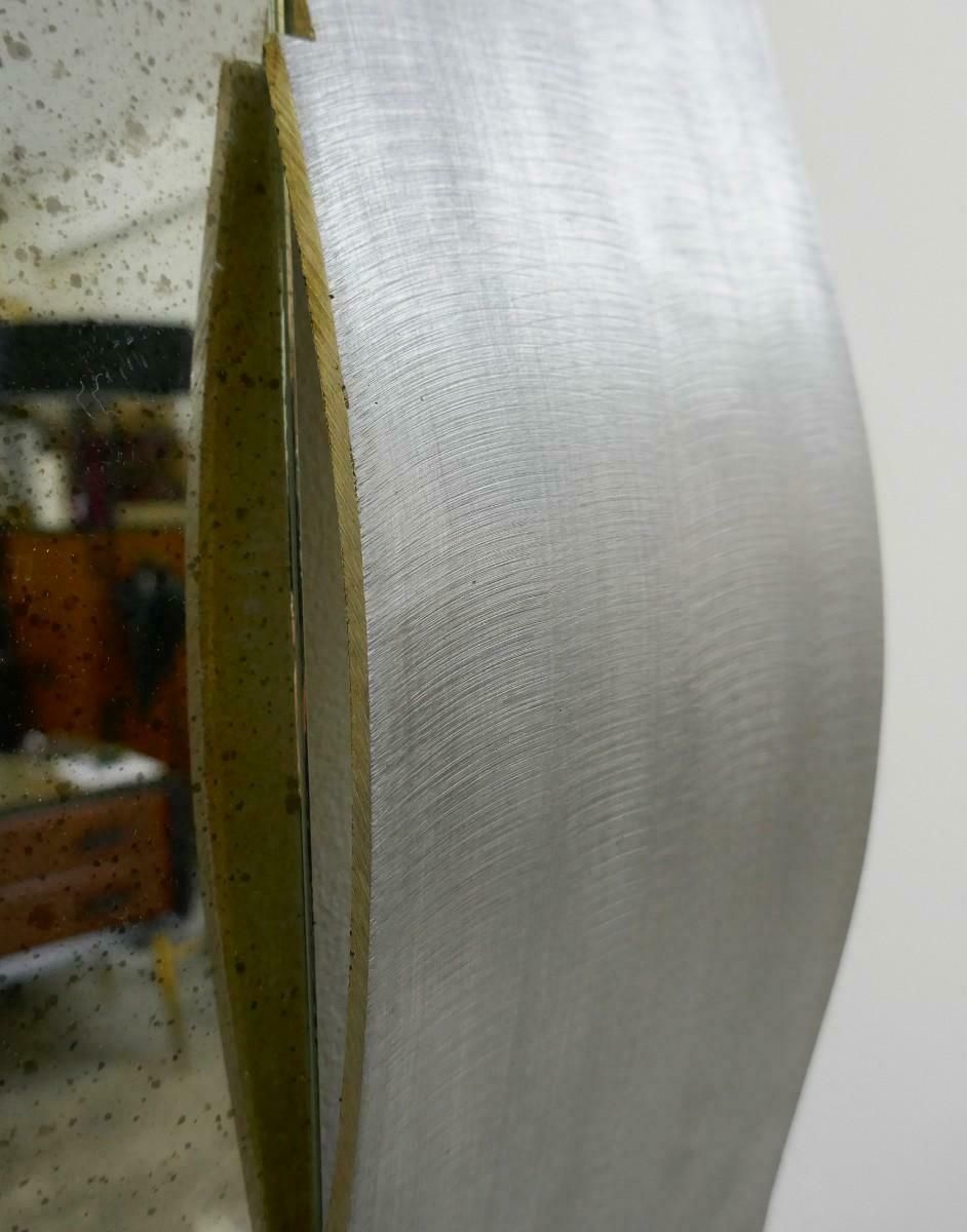 Etched Aluminium "Wave" Full Length Mirror By Lorenzo Burchiellaro, 1970 photo for sale