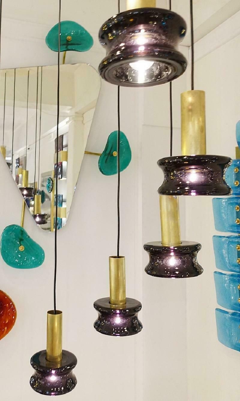 Glass Pendants Chandelier   Belgian Creation By Jacques Nonnon photo vinterior
